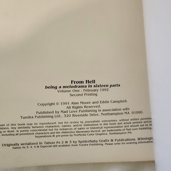 Vintage 1992 Mad Love Publishing, "From Hell" Comic - Picture 2 of 10